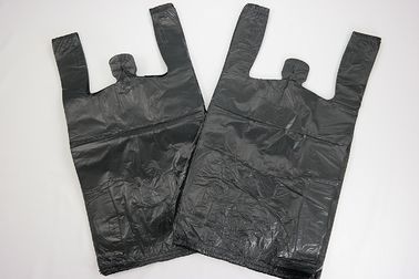 Plastic zak-Zwarte Duidelijke In reliëf gemaakte T-shirtzak 11,5 &quot; x6.5 &quot; x21.5“ 13 mic - 100 zakken/bundels, zwarte kleur