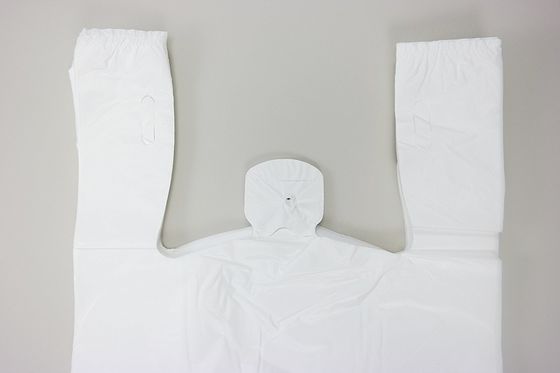 T-shirt het Winkelen Zakken 13 mic. 1000/case, WHITE-Kleur met Druk, HDPE materiaal