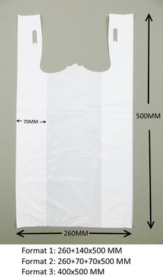 T-shirt het Winkelen Zakken 13 mic. 1000/case, WHITE-Kleur met Druk, HDPE materiaal